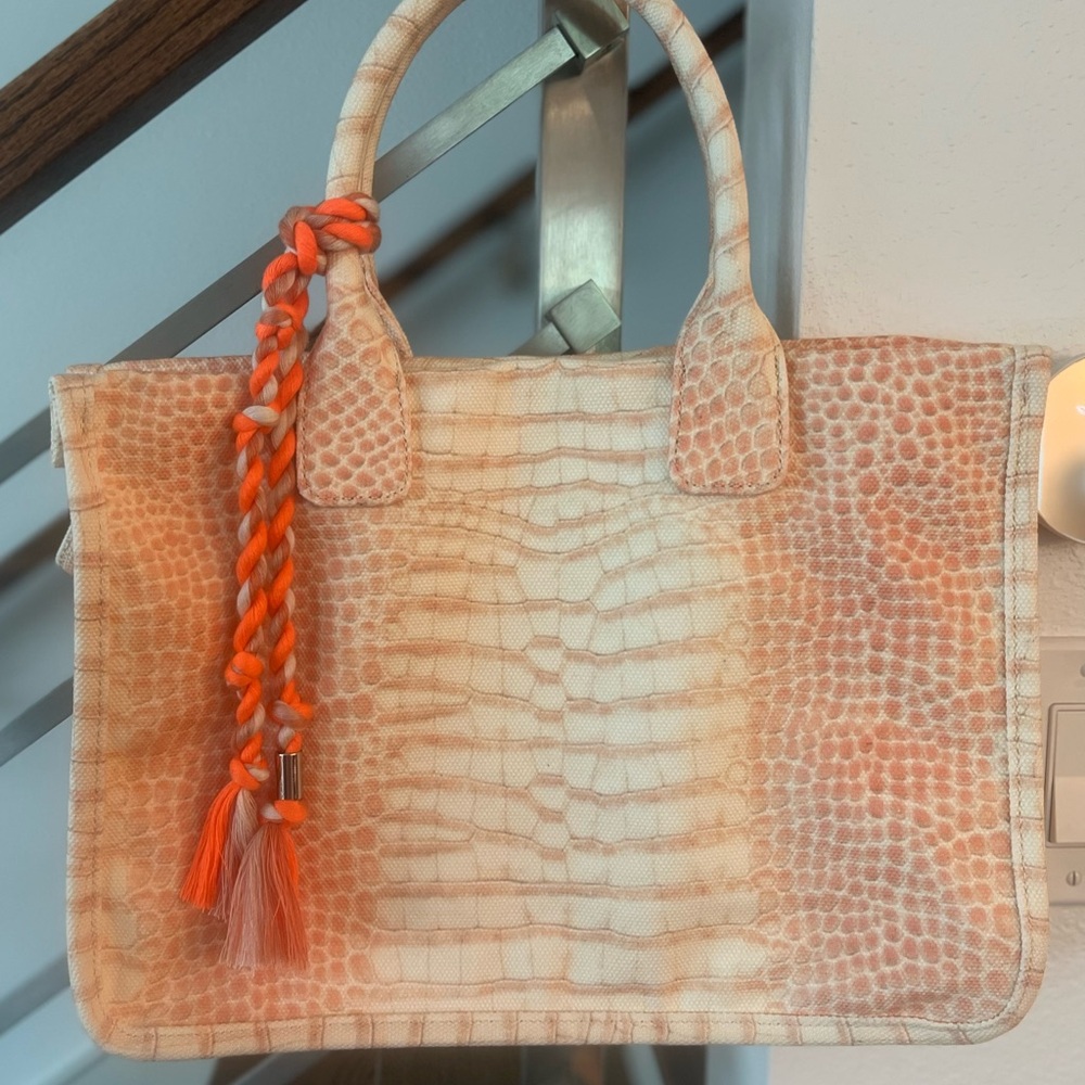 Vince Camuto Cream and Orange Tote Bag